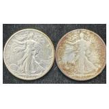 Silver 1934 And 1936-s Walking Liberty Half Doll