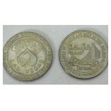 Two Vintage Las Vegas Gaming Tokens