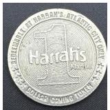 Vintage $1 Gaming Token Harrahs Marina