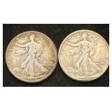 Silver 1917 And 1941 Walking Liberty Half Dol