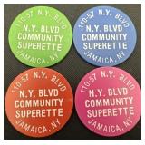 4 Vintage Ny Food Stamp Credit Tokens