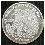 Vintage .999 1oz Silver Round Silvertown