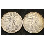 Silver 1935 And 1940 Walking Liberty Half-dol