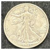 Silver 1945-d Walking Liberty Half Dollar