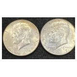 Silver 1965 And 1967 Kennedy Half Dollar
