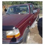 1996 FORD F150 PICK UP RED