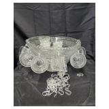 Vintage Anchor Hockings Wexford glass punch bowl