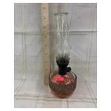 Mini Oil Lamp with Pierced Silver Metal Band