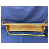 Wall Mounted Wooden Peg Shelf 36"