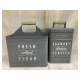 Metal Laundry Room Caddy & Canister Set