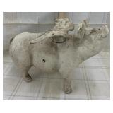 Vintage Cast Iron Pig with Wings Bank