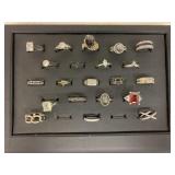 21 Assorted Rings - tray not included