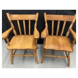 Pair of Child size Wooden Chairs
