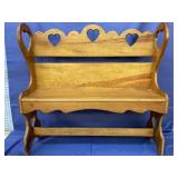 Wooden Bench w/Heart Cut Outs 37.5"L