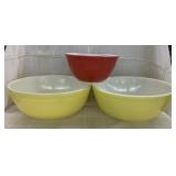 3 Vintage Pyrex Bowls