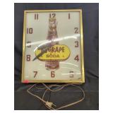 Vtg. Nugrape Soda Advertising Clock