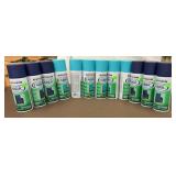 12 cans of shades of blue outdoor fabric paint