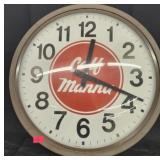 Vtg Albers Calf manna glass faced elect. Clock