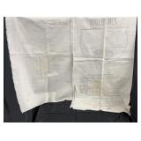 2 Vintage Cloth/Seed Bags (side seam opened)