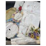 Vintage Table Covers, Doilies, Hankie