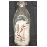 Vtg. Greenfield Ice Cream glass bottle