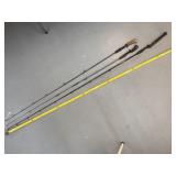 3 Fishing Poles assorted lengths 6 - 7 Ft.
