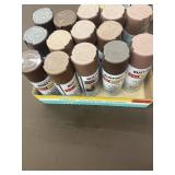 14 cans of rust oleum shades of brown satin, f