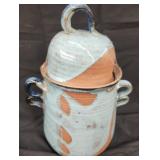 Handcrafted Studio pottery  lidded jar canister