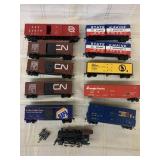 10 Model Train Cars & 1 Engine H O Scale