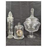 Vtg. Apothecary glass /candy dish / display