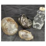 Vtg snowcrest Bear coin bank / glass piggy banks