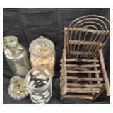 Vtg. Glass / fan back chair hand made