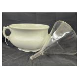 Vtg. Ironstone Chambers pot/ Mooney air vent