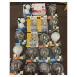 25 W,& 40 W Sylvania and FEIT electric brand bulbs