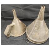 2 Vtg. Metal funnels