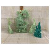 3 Glow In The Dark Resin Dragons & Jade Look