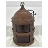 Copper toned hanging light