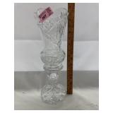 Pineapple cut full lead crystal vase