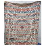 Antique american Jacquard coverlet 5'-6'7