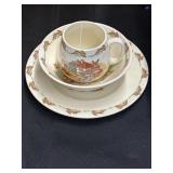 Royal doulton 'bunnykins' mug, bowl, and plate