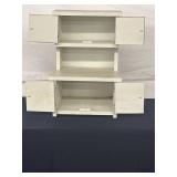 Small white wooden spice cabinet