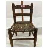 Antique childrenï¿½s small wooden ladder back slat