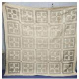 Vtg Handmade Quilt 6'8- 6'7