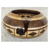 Handcrafted Segmented wood bowl for knitting