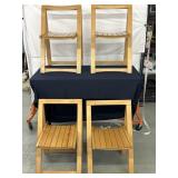 (4) wooden slat seat chairs