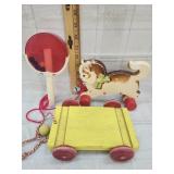 2 Vtg pull toys / rattle