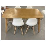 Wooden dining table with chairs
