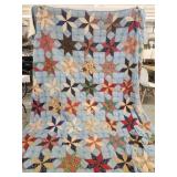Vtg. Handmade quilt 7'5- 8'9