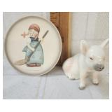Vtg. Goebel pig/ Vtg Goebel plate little