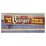 Vtg Burger Beer lighted advertising sign